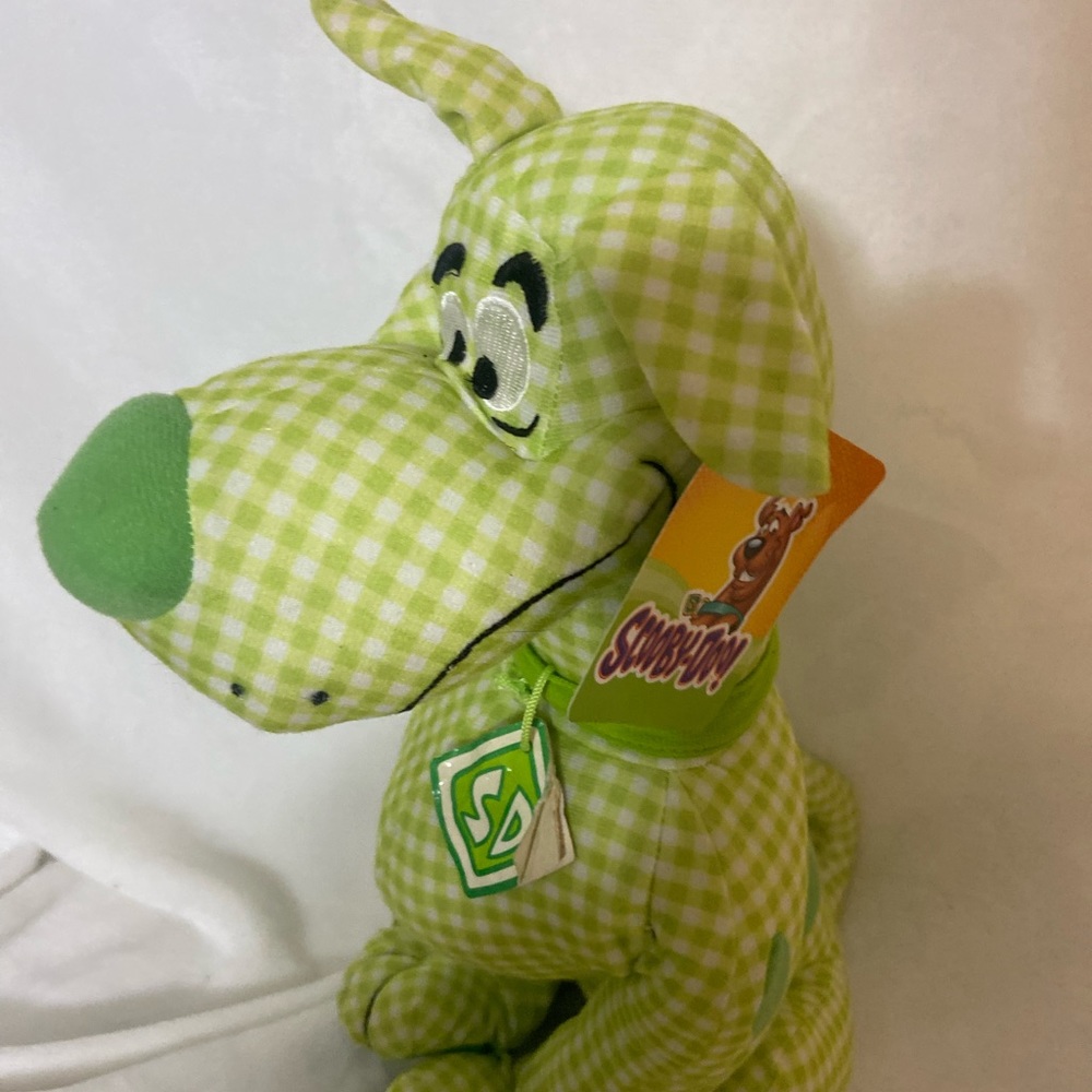 Scooby Doo Plush Toy Factory Green Plaid Checkered Stuffed Toy Hanna Barbera - Picture 3 of 8